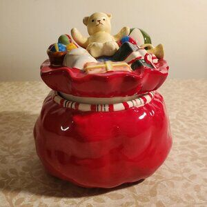 Longaberger Santa Gifts Bag Christmas Pottery